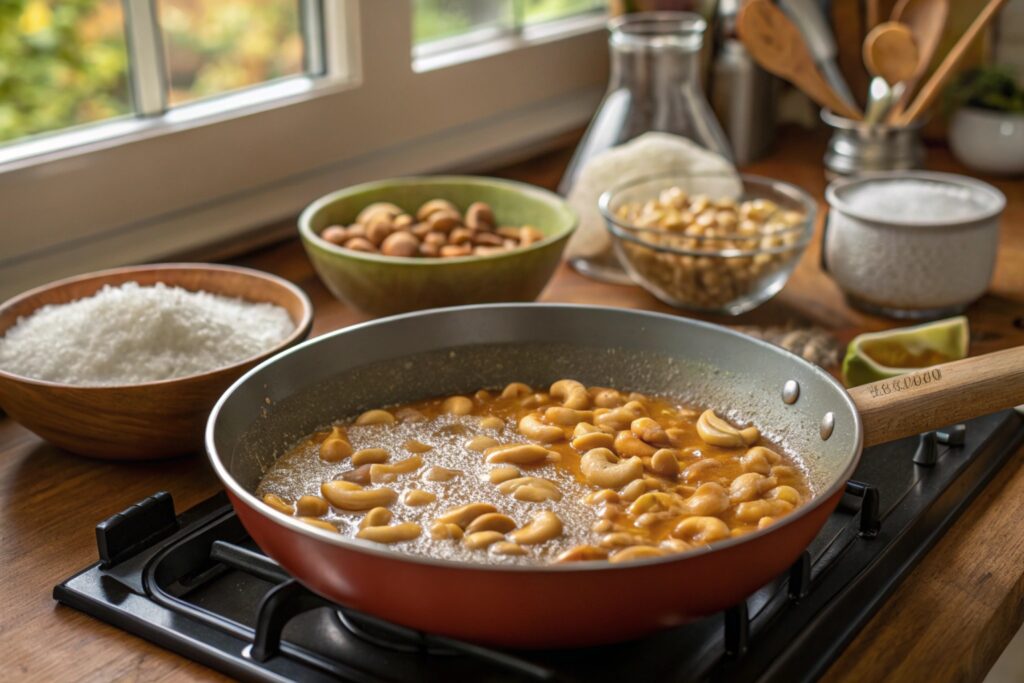 cashew brittle preparation