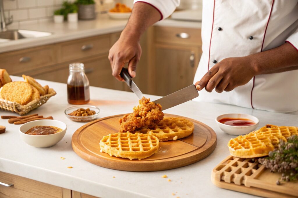 chicken and waffles preparation