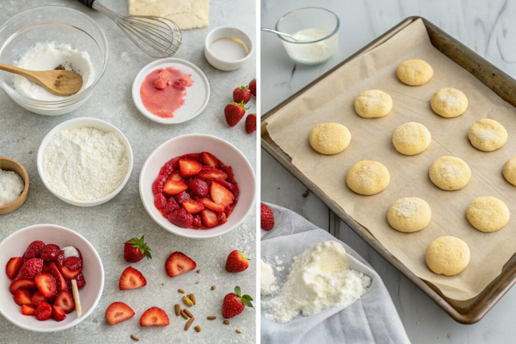 Strawberry Cheesecake Cookies preparation